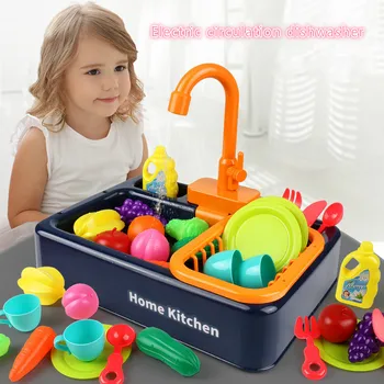 Vaikai Virtuvės Žaislai, Modeliavimo Elektros Indaplovė Švietimo Žaislai, Mini Virtuvės Maisto Apsimesti Žaisti Pjovimo Vaidmenų Mergaičių Žaislai