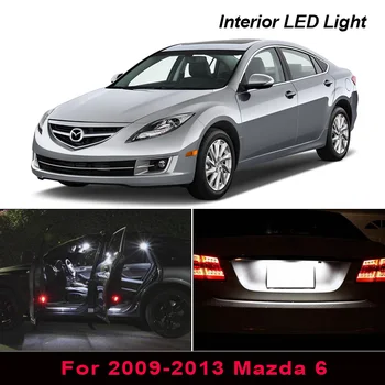 11Pcs Xenon RAUDONA Lemputė, LED Lempos Interjero Paketą Rinkinys 2009-2013 Mazda 6 Žemėlapį Dome Mandagumo Licenciją plokštelės šviesos