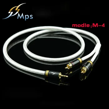 PARLAMENTARAI M-4 Aukštos kokybės 3,5 mm 2 RCA Audio kabelis, 6N OFC HiFi 99.9997% 24K Aukso Padengtą Kištukas Garsiakalbio kabelis Nemokamas Pristatymas