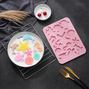 Tortas Dizaino Silikono Šokolado Pelėsių Non-Stick Jūros za rep 3D Ledo Pelėsių Torto Formos Bakeware Kepimo Įrankius, Virtuvės Dalykėlių Formos Saldainiai