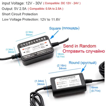 XCGaoon Automobilių DC Konverteris Modulis Input 12V 24V Išėjimas 5V 2.5 Su Mini USB Kabelį ( Lenktas Kairėje ) 3.1 skaitiklių ir Žemos Įtampos Apsauga