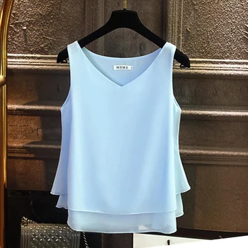 Viršūnės Vasarą rankovių Šifono marškinėliai Kieto V-kaklo Atsitiktinis palaidinė Plius Dydis 5XL Prarasti Moterų Top 2020 Mados Prekės ženklo Moterų blous