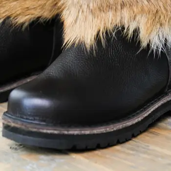 UNTS vyrų didelės gamtinės Vilkas, pajuto-guminis padas, žieminiai batai, pagaminti iš natūralios odos ir kailio, šiltas medžioklė