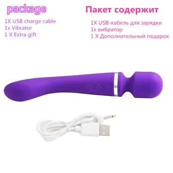 Atsparus vandeniui, Galingas 10 Greičio Įkrovimo Magic wand Massager vibrator dildo vibracijos Lazdos G-taško vibratorius, sekso žaislai moterims