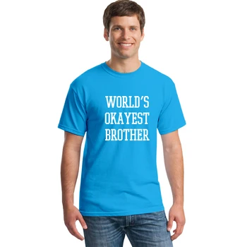 Suaugusiųjų Vyrų Pasaulyje Okayest Brolis Juokinga T Shirts, broliai, Seserys Tee už Broliai Marškinėliai 2018 M. Vasaros Medvilnės Mados Viršų Tees