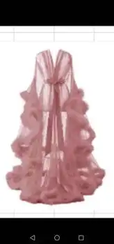 Moterų Mados Viduramžių Derliaus pusiau skaidri Vestuvinės Suknelės Plunksnų Vestuvių Apdarą Tiulio Fantazijos Furry Krašto Pasakų Outwear Suknelė