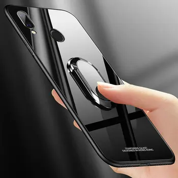 Stovėti Žiedas Magnetas Padengti Xiaomi Redmi K20 K30 Pro Pastaba 9s Atveju Grūdinto Stiklo Atgal Padengti Už Xiaomi MI 9T 10 Pastaba Pro