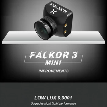 Foxeer Falkor 3 HD Kamera, Mini/Micro 1200TVL 1,7 mm Objektyvas 4:3/16:9 PAL/NTSC Išjungti G-WDR DC5-40V FPV Foxeer RC Lenktynių Drone