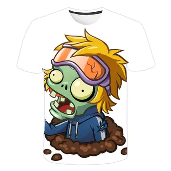 Aukštos kokybės vasarą karšta-pardavimo tarpvalstybinių greitai-džiovinimo 3D vaikų marškinėliai berniukui augalų zombie karo spausdinti juokinga trumpas rankovės