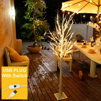 90cm Aukščio LED Beržo Medžio, Šviesos 60LEDs USB Valdomas Jungiklis su LED Kraštovaizdžio Šviesos Dekoro Namuose Šalis, Vestuvės, Kalėdos, D30