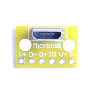 5VNT Vertikalus USB MiCroUSB Micro USB 2.0 Moterų Galvos Jungtis 2.54 mm PCB Konverteris Adapteris Breakout Valdybos 180 Laipsnių Vertikalus