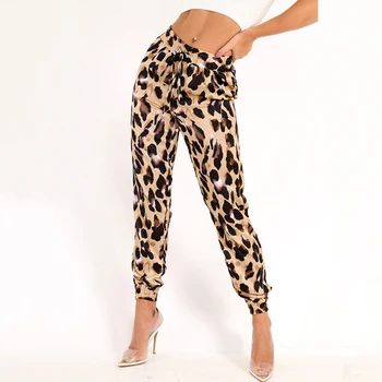 Moterų Aukšto Juosmens Leopardas Spausdinti Kelnes Elegantiškas harajuku Kelnės Ponios Šalies mados Kelnės pantalon femme streetwear