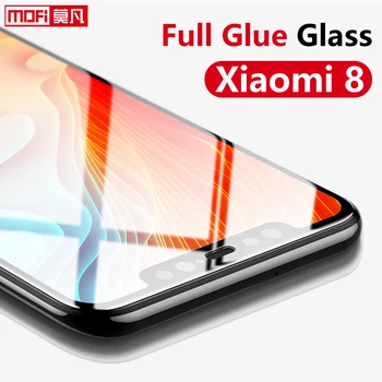 Ekrano apsaugos xiaomi mi 8 grūdintas stiklas mi8 9H Mofi originalus full klijai visiškai padengti 2.5 D premium xiaomi 8 grūdintas stiklas
