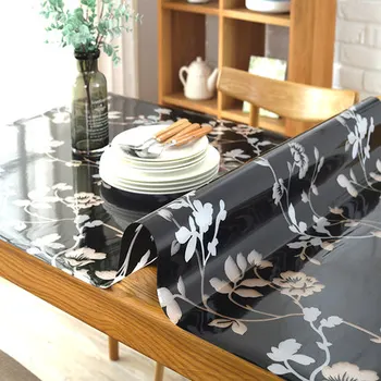 1,0 mm pvc staltiesė namų tekstilės stalo dekoro oilproof staltiesės staltiesės su modelio virtuvės stalo dangtis kristalų plokštes