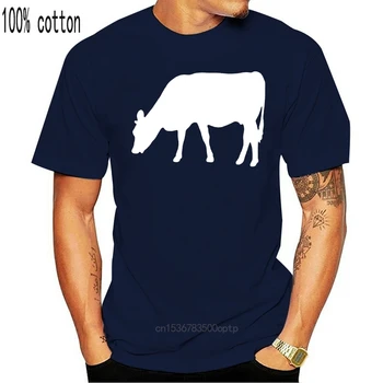 Karvė-Farm-Įdomus Print T Shirt Motyvas Dizaino Hip-Hop Tee Marškinėliai