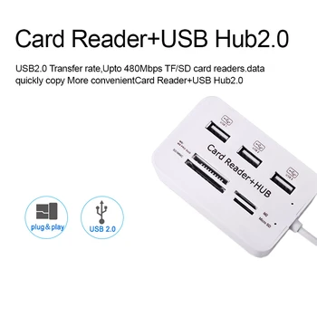 USB Hub USB 3.0 Splitter Micro USB 3.0 Hub Multi C Tipo Stebulės Kortelių Skaitytuvas All In One 