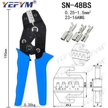 YEFYM Užspaudimo replės apkabos, įrankiai, SN-48BS rinkinio pakuotės 2.8 4.8 6.3 VH2.54 3.96 2510/vamzdis/izoliacija terminalus, elektros
