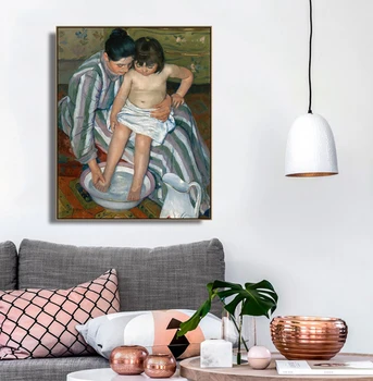 《Maudymosi》Mary Cassatt Tapybos Sienos Meno Tapybos Drobės Plakatas ir Spausdinimo Derliaus Nuotrauką gyvenamojo Kambario, Apdaila, Namų Dekoro