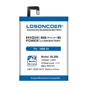 LOSONCOER BL250 Baterija 4650mAh Lenovo VIBE S1 Baterija S1a40 S1c50