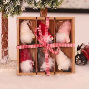Linksmų Kalėdų Eglučių Papuošalai Kalėdų Lėlės Dovanų Dėžutėje Kalėdų Senelio Lėlės Namuose Naujųjų Metų Vaikams Dovanos