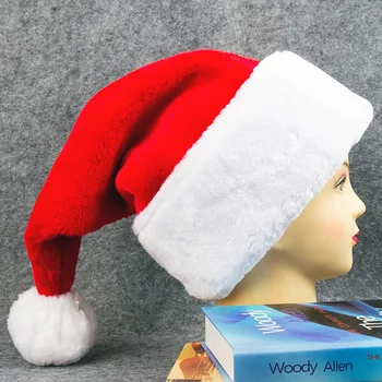 Prabangus Pliušinis Kalėdų skrybėlės sutirštės Pliušinis Kalėdų skrybėlės viršų Kalėdų Senelio kepurės, Kalėdų dekoracijos