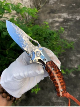 Damasko plieno VG10 lauko peilis kempingas medžioklės peilis srityje išgyvenimo peilis nešiojamų įrankis taktinis sulankstomas peilis