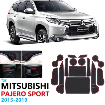 Anti-Slip Gumos Vartų Angą Taurės Kilimėlis Mitsubishi Pajero Sport 2016 2017 2018 2019 Montero Shogun Durų Groove Kilimėlis Lipdukai