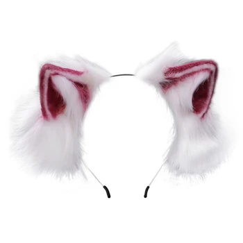Furry Bendable Ausis Lankelis Sujudimas Pliušinis Gyvūnų Lolita Cosplay Plaukų Lankelis XX9D