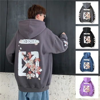 Negabaritinių Sakura Spausdinti Vyrų Hoodies 2020 M. Rudenį Japonų Stiliaus Naujas Mados vyriški Megztiniai su Gobtuvu Vyras Atsitiktinis Puloveriai