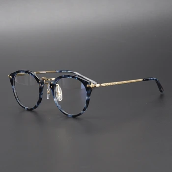 Limited edtion Derliaus Kokybės Ultralight gryno titano akinių rėmeliai OV5184 apvalūs akiniai moterys vyrai stilius originalus pagaminti Japonija