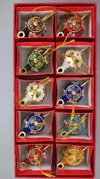 10vnt Nuostabiu Kinijos Rankų darbo Senovinių Cloisonne pelėda klavišą grandinės ir Ornamentas Žavesio