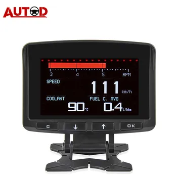 A208 OBD2 Aušinimo skysčio Temperatūros Indikatorius Diagnostikos Įrankis Termometras Skaitmeninis Laikrodis DC12-24V Automobiliu Laikrodis Voltmeter Įtampos Testeris