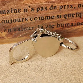 Mini Nešiojamas 10X Lankstymo Raktų Žiedas didinamasis stiklas Su Key Chain, Kasdien Ranką Didinamojo Stiklo Akiniai Įrankis Lupa Dovana
