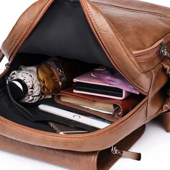 Minkštos PU odos high-end lady bag kuprinė naujas mados kuprinė multi-funkcija maišelį lady rankinė krepšys