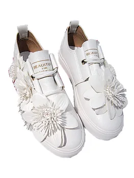 Nauja Vasaros gėlių laisvalaikio bateliai banga šimtai mados pedalo tingus batų moterų diržas korėjos versija Maži balti bateliai