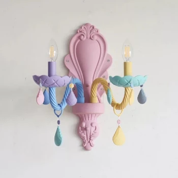Šiuolaikinės Spalvinga Kristalų Vaikų kambario Pakabukas Šviesos Macaron Spalva Droplight blizgesio de cristal blizgesio moderno Hanglamp