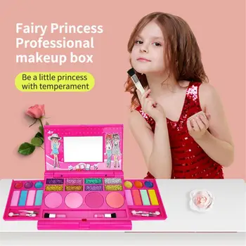 Mergina Makiažas Rinkinys Apsimesti Žaisti Princesė Pink ekologiškos Kosmetikos Grožio Saugos netoksiškas Rinkinys Žaislas Vaikams Dovanų Nešiojamų Kelionės Krepšys