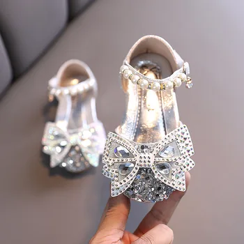 ULKNN Mergaitėms, Rausvos spalvos, batų 2021 Vaikams laisvalaikio šokių bateliai vieno bato sandalai rodyti princesė studentų Lankas batai
