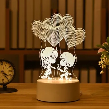 Meilė 3D Lempos Akrilo LED Nakties Šviesos Valentino Diena Dovana Vestuvių Dekoravimo, Kūdikių Dušas Vaikams Gimtadienio Triušis Velykų Dekoras