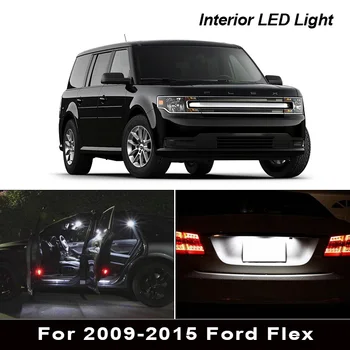 12 Vienetų Baltos spalvos Automobilio Salono LED Lemputės Paketo Komplektas 2009-M. Ford Flex Žemėlapis Daiktadėžė Kamieno Dome Licenciją plokštelės šviesos