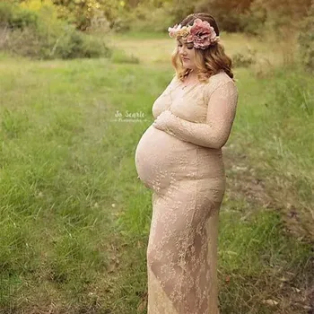 Le Pora motinystės fotografija rekvizitai maxi Motinystės suknelė Nėrinių Motinystės Suknelė Išgalvotas fotografavimo nuotraukų vasaros nėščia suknelė Plius