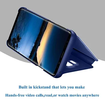 Smart Case For Samsung Galaxy S20 FE 5G S20-FE Ventiliatorius Edition A51 A71 A21 A31 A42 M51 Veidrodis Aiškiai Matyti PU Odos Flip Cover