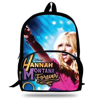 16-Colių Super Star Nešiojamojo Kompiuterio Kuprinė Vaikams, Studentams Hannah Montana Spausdinti Krepšys Vaikų Mergaičių Mokyklos Bookbags Paaugliams