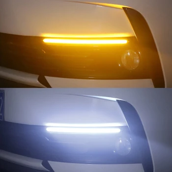 Niscarda 2vnt LED Automobilių Eilės Posūkio Signalo Geltona Teka Lempos, Dienos metu Žibintus Vandeniui Auto priekinis žibintas