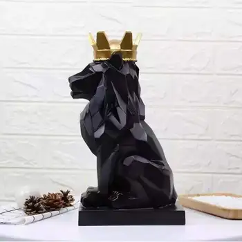 Crown Liūtas Figūrėlės Dervos Šiuolaikinio Abstraktaus Amatų Geometrinis Gyvūnų, Miniatiūrinės Puošybos Namų biuro Apdailos