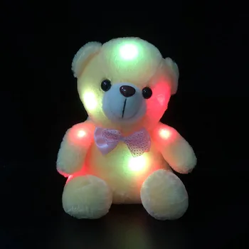 20CM Spalvinga Žėrintis Šviesos Pliušiniai Žaislai Apšvietimo Įdaryti Bear Meškiukas Mielas Dovanas Vaikams