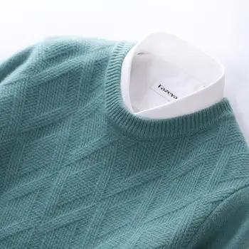 Rudenį ir žiemą naujas megztinis vyrams sutirštės prarasti tvirtą megztinis (puloveris) verslo laisvalaikio didelio dydžio mezgimo apykaklė vyrai