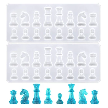 1 Set Šachmatai+Šaškių Silikono Forma 
