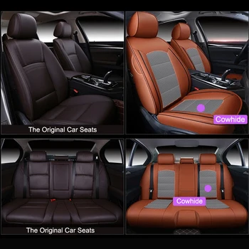 AutoDecorun 14PCS/Set natūralios Odos Sėdynių užvalkalai už Subaru Impreza 2016 2018-2020 Priedai Sėdynės Padengti Apsaugos