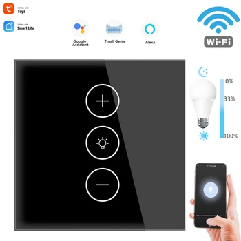 Tuya WiFi Smart Šviesos Reguliatorius Nuotolinio Valdymo Jungiklis Jutiklinį Jungiklį, Šviesos Jungiklio, Smart Home Priedai Alexa 